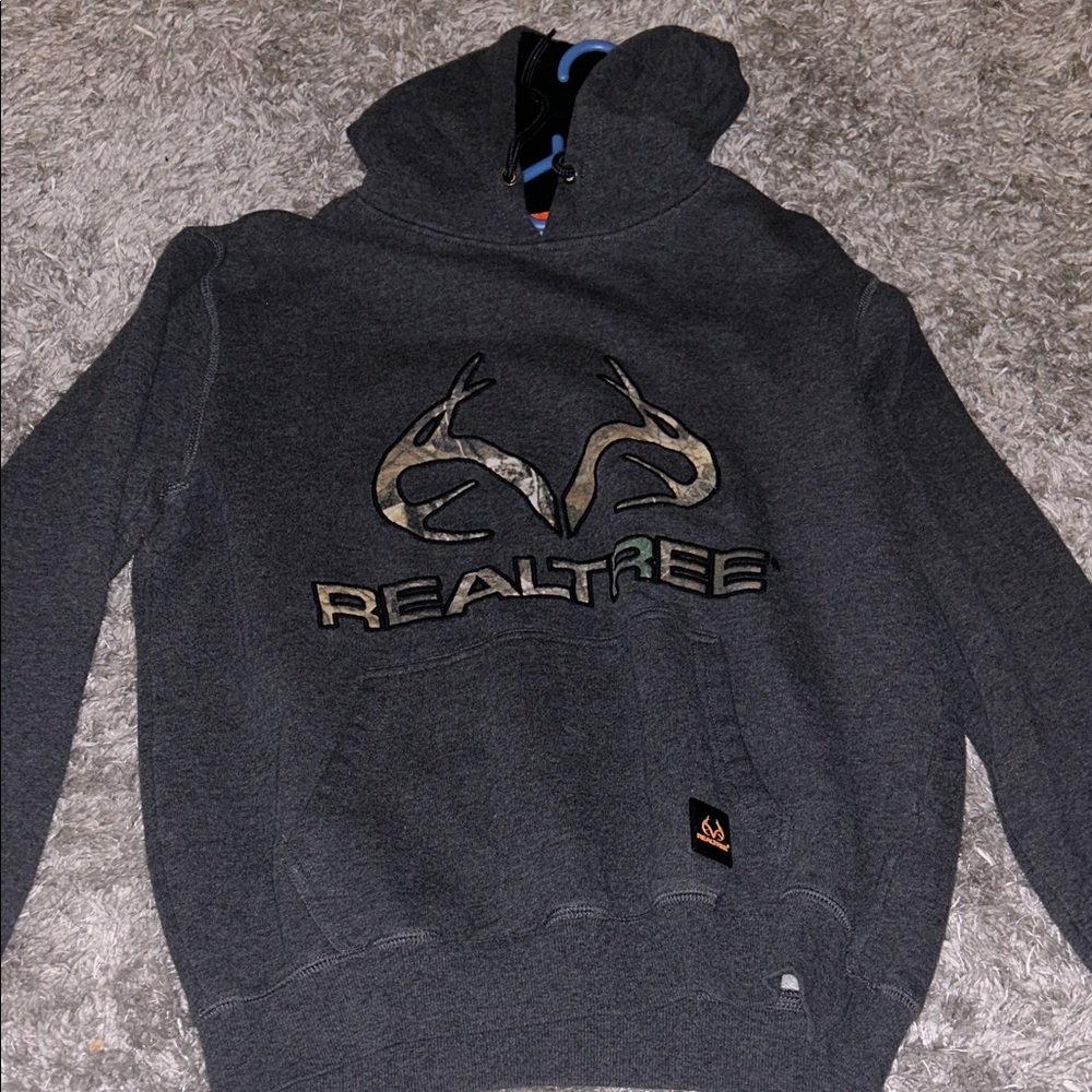 Realtree Charcoal Hoodie with Camo Design